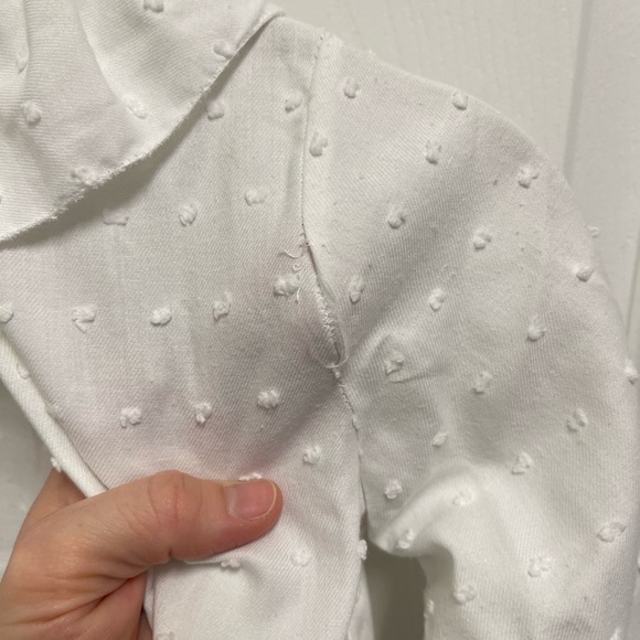 Martina Charlotte White Swiss Dot Bow Blouse - Picture 10 of 13